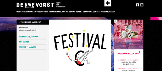 website de nieuwe Vorst over Festival C